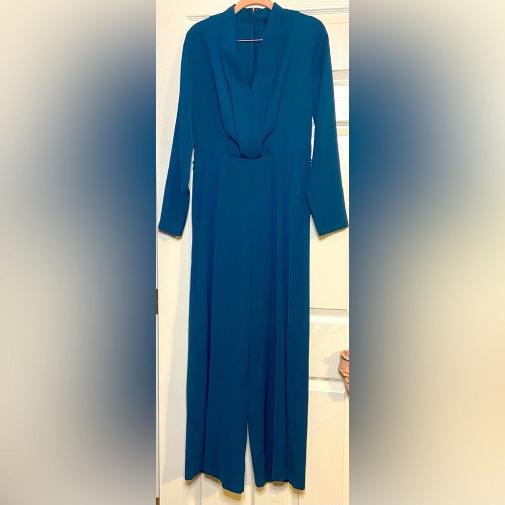 Banana Republic Womens Teal Wide Leg Jumpsuit, NWT, Size S- Missing Belt